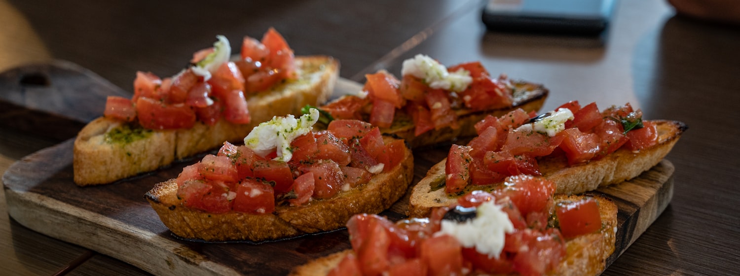 Tomato bruschetta on toasted bread