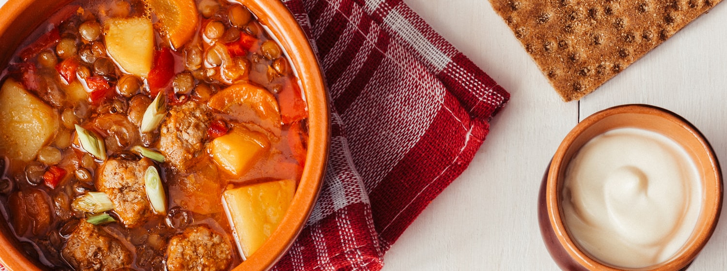 A bowl of lentil stew