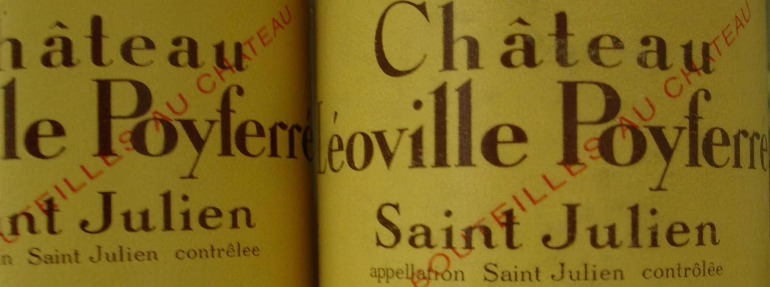 Close-up of two Bordeaux wine labels showing the château, appellation and vintage